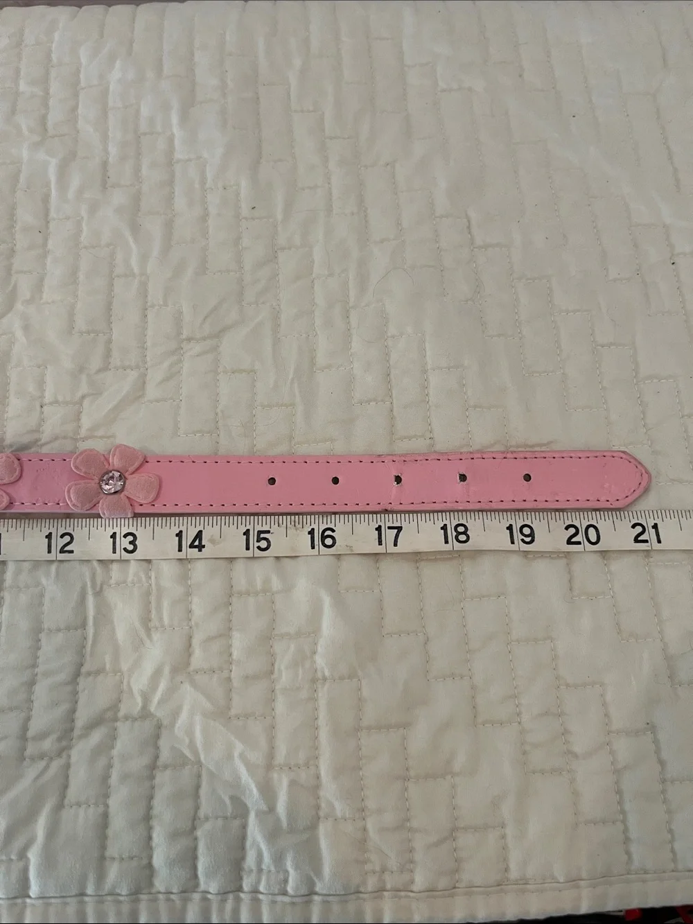Pink Floral Rhinestone Pet Collar